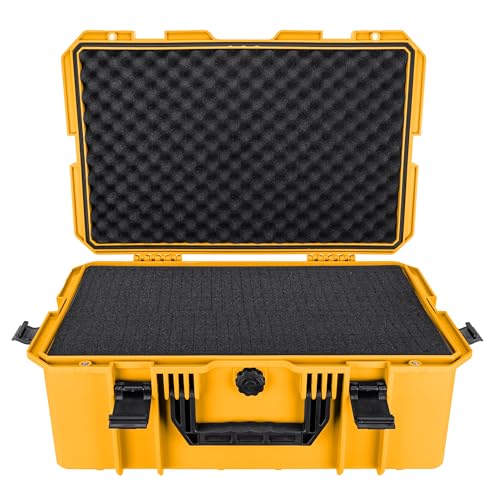 Eylar 21.6" Intact Series Carry-On Hard Camera Case, Lightweight and Durable Stacker Design with Foam (Yellow) - color: Yellow