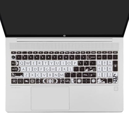 Cute Keyboard Cover for 15.6 inches HP ProBook 450 G8 G9 G10 / ProBook 455 G8 G9 G10 /ProBook 650 G8/HP Zbook Power G8 G9, Silicone Keyboard Skin, US Layout, Sun and Moon - color: Sun and Moon