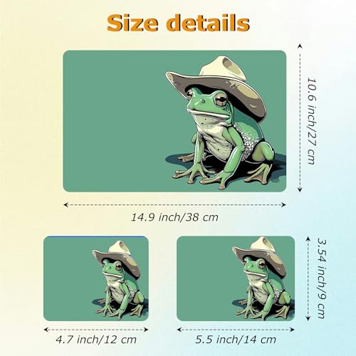 Universal Laptop Skin Sticker with 2 Wrist Pad Decals, 3-Piece Removable Vinyl Laptop Cover, Green Frog Waterproof Anti-Scratch, Easy-Trim Fit for 13.3" 14" 15.6" Laptops - color: Green Frog