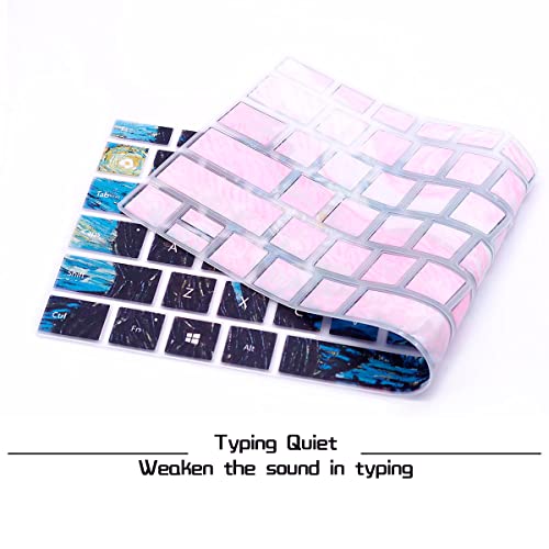 HRH English Silicone Keyboard Cover Skin for Microsoft Surface Pro | With Surface Pro 4, Pro 5 2017, Pro 6 2018, Pro 7 2019,12.3-inch Surface Pro 6,Dustproof,Soft-Touch,Ultra Thin,Starry Night - color: starry night