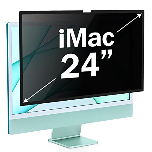 ZOEGAA Removable 24 inch iMac Privacy Screen Filter (2021-2024, M1, M3, M4 Chip), Computer Monitor Privacy Screen for iMac 24 inch and Anti-Spy Anti Blue Light Glare Filter - size: iMac 24 inch（2021-2024）