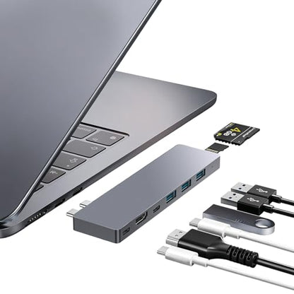 USB C Hub, 8 in 2 USB C Adapter Thunderbolt 4 HDMI MacBook Air Pro M1-M4 | Thunderbolt 4 Hub • 4K HDMI • 100W PD • 40Gbps • USB C 3.0 • 3 USB A 3.0 • SD/TF Card Reader • MacBook USB Adapter - size: 9820 Gray