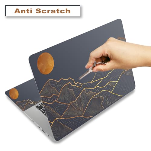 Laptop Decal Sticker Skin Cover for 11.6”12" 13" 13.3" 14" 15" 15.4" 15.6" | Laptop Netbook Vinyl Skin Sticker Cover Art Notebook Protector ( 2 Wrist Pad Skins), Removable Reusable, Abstract Mountain - color: Abstract Mountain