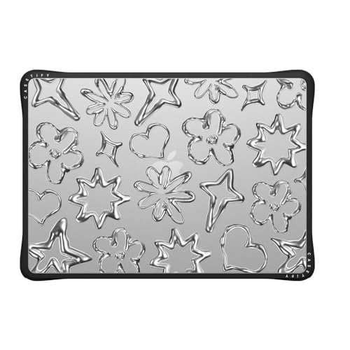 CASETiFY Impact MacBook Air 13.6" (M2-M5) Case [Cushioned Impact Corners/Scratch-Resistant/Anti-Slip Grip] - Chrome Doodles - Clear Black - color: Chrome Doodles, size: MacBook Air 13" (M2 - M5)