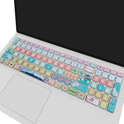 Keyboard Cover for Dell Inspiron 15 3000 5000 7000 3510 3511 3515 3525 3530 3535 5510 5515 5518 7510 15.6", Inspiron 16 7610, Vostro 15 3510 5510 5515, Latitude 3520, Sakura - color: Sakura