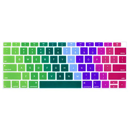 Se7enline for MacBook Air Keyboard Cover 13 inch 2018-2023 A1932 | Silicone Waterproof Dustproof Durable Washable Laptop Accessories US Layout 2023 2022 2021 2020 2019 2018,Rainbow - color: Rainbow