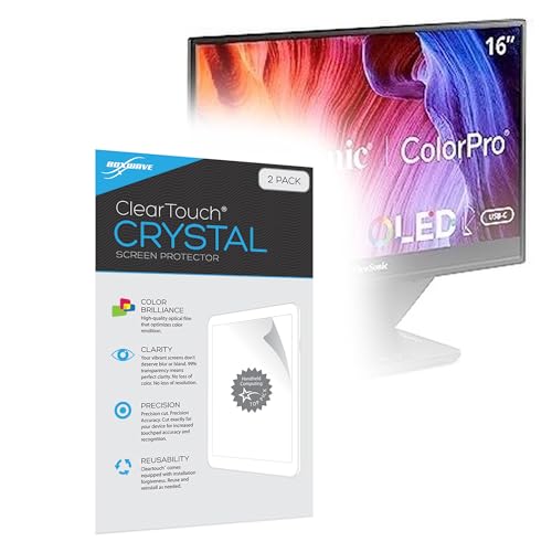 BoxWave Screen Protector Compatible with Viewsonic ColorPro 15.6" (VP16-OLED) - ClearTouch Crystal (2-Pack), HD Film Skin - Shields from Scratches
