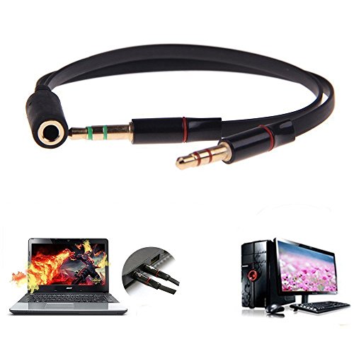 D & K Exclusives Headphone Splitter for Computer, 3-Pack Audio/Mic Splitter 3.5mm Female to 2 Dual 3.5mm Male Headphone Mic Audio Y Splitter Cable Smartphone Headset to PC Adapter, Black, Red, White