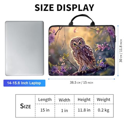 Laptop Bag,14 15 15.6 inch Laptop Case Sleeve,Computer Sleeve with Handle for Women Men,Carrying Case for MacBook,Dell,Lenovo,Notebook Computer,Cute Owl Purple - color: Cute Owl Purple