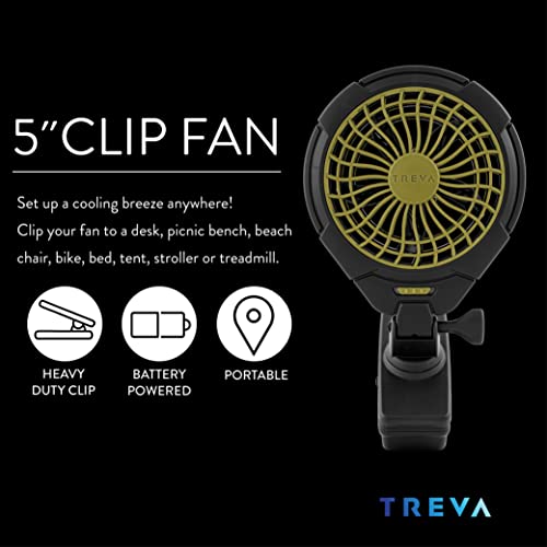 O2COOL Treva 5 in Battery Powered Clip Fan with Clamp 2-Pack | Yes - style: 2 Pack