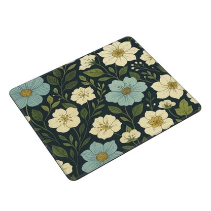 Wildflowers Flowers Leaves Watercolor Gaming Computer Keyboard Cute Mouse Pad with Anti-fray Stitching, Premium-Textured Alfombrilla para Mouse with Non-Slip Rubber Base, 10 x 12 inch - color: Wildflowers Flowers Leaves Watercolor