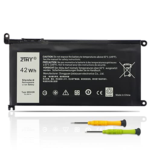 42Wh WDX0R 3CRH3 Battery Replacement for Dell Latitude 3480 3580 3189 3379 | Inspiron 15 7579 7573 7560 7569 7570 5565 5567 5570 5578 5579 7586 7368 7378 5368 5378 5379 5765 5767 5775 Vostro 5468 5471 - size: 7.6*4.13*0.2 inch WDXOR