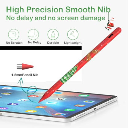 Universal Stylus Pen Compatible for iOS&Android Touch Screen, Pencil with Dual Touch Function,Rechargeable Stylus for iPad/iPad Pro/Air/Mini/iPhone/Cellphone/Samsung/Tablet Drawing&Writing (Red) - color: 106T-Red Cartoon