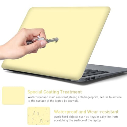 15-15.6 inches Netbook Laptop Skin Sticker Decal Reusable Cover Protector for 11.6 12 13 13.3 14 15 15.4 Notebook Chromebook Easy to Apply Remove, Scratch-Resistant Waterproof I Light Yellow - color: Light Yellow