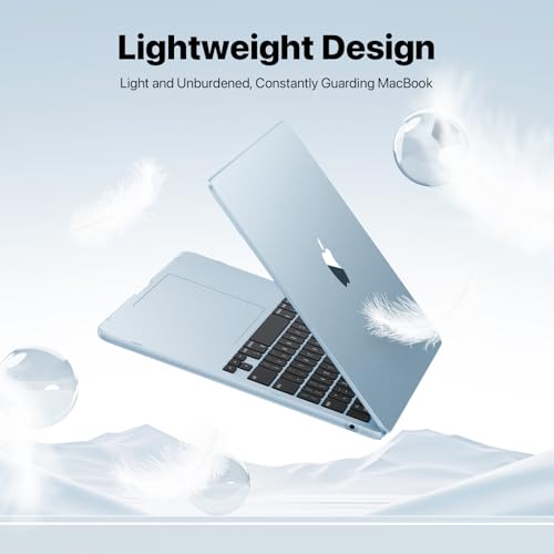 Macaset for MacBook Air 13 inch Case | M5 M4 M3 M2 | 2026–2022 | Precision Fit | Original-Color Match | Durable Hard Shell | Micro-Clip Closure | Scratch & Fingerprint Resistant - color: Frosted Skyblue