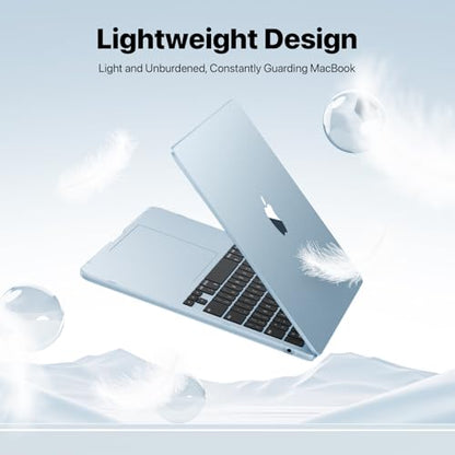 Macaset for MacBook Air 13 inch Case | M5 M4 M3 M2 | 2026–2022 | Precision Fit | Original-Color Match | Durable Hard Shell | Micro-Clip Closure | Scratch & Fingerprint Resistant - color: Frosted Skyblue