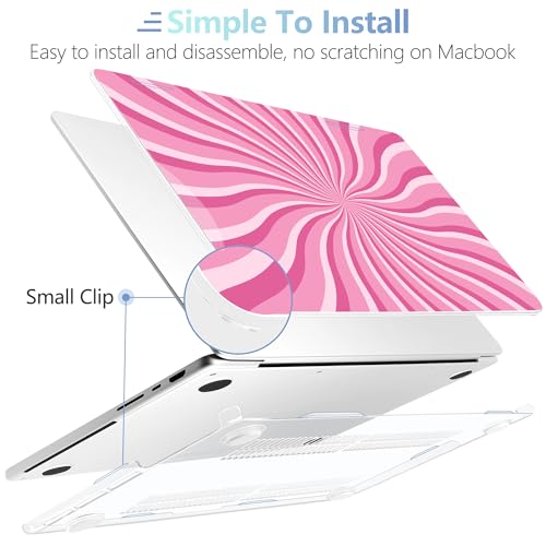 MEEgoodo Case for MacBook Pro 16 inch 2026 2024 2023 2021,Laptop Shell Compatible with M5 M4 M3 M2 M1 Pro/Max Chip, Fit Model A3429/A3428/A3403/A3186/A2991/A2780/A2485, Pink & White Swirl - color: Pink & White Swirl