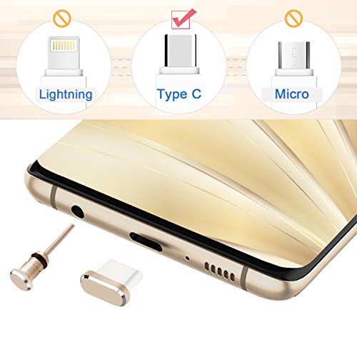 USB C Dust Plugs Charging Port Cover Caps, 2 PCS (Gold) | Cable Protectors Included, Compatible with iPhone 17 16 15 Pro Max - color: Gold