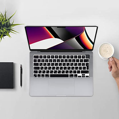 HRH Keyboard Cover Skin EU for MacBook Air 13”15"(M5-M2)&Pro 14”16"(M5-M1) | Ukrainian,Black,2026-2021,A3426 A3427 A3434 A2992,Neo 13" A18,Precise Fit,Dust Proof,Waterproof,Durable,Keyboard Accessories - color: Ukrainian