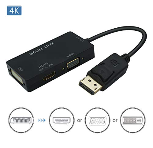 100 Pack DP to HDMI VGA DVI Adapter Displayport to HDMI 4K Adapter 3 in 1 Display Port to HDMI VGA DVI - color: 100 PACK