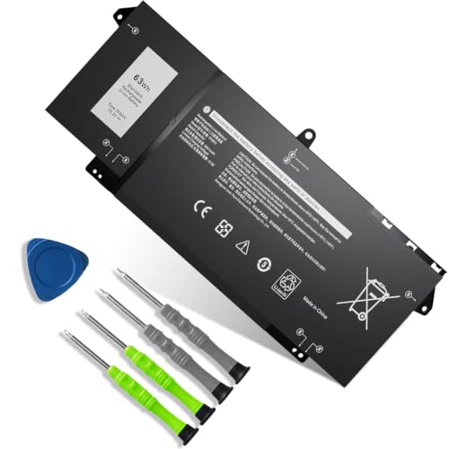63Wh 7FMXV Laptop Battery Replacement for Dell Latitude 5320 7320 Latitude 7420 7520 Series TN2GY 0TN2GY 9JM71 4M1JN 1PP63 727CG HDGJ8 MHR4G CN-0727CG CN-0TN2GY 15.2V 3941mAh 4-Cells - size: 10.43*3.71*0.26 inch 7FMXV