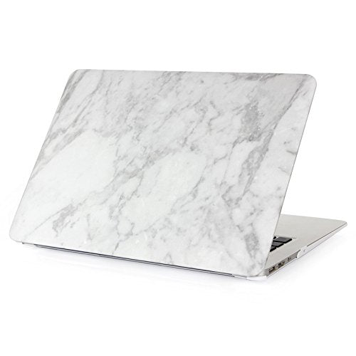 UESWILL Marble Pattern Smooth Hard Shell Case Cover Compatible with MacBook Air 11 inch (A1465/ A1370) + Microfibre Cleaning Cloth, (White) - color: Pattern-marble White, size: MacBook Air 11"