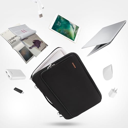 DOMISO 17 inch Laptop Sleeve Protective Case Cover Compatible with 17-17.3 inch HP Dell ASUS Lenovo Chromebook,Waterproof Computer Cases Bag with Shoulder Strap,Black - color: Black, size: 17-17.3 inch