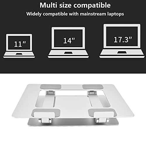 Collapsible Aluminum Alloy Laptop Stand, Portable Computer Riser Stand with Heat Dissipation Holes, Adjustable Height Notebook Support for Ergonomic Workstation Setup