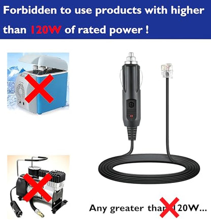 12V Car Charger(Max 10A) + 5V DC Power Cable,with 11 Connectors for DVD Player,Camera,GPS,Bluetooth Speakers,Shaver Fans