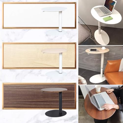 Large Creative Oval Laptop Table, Household Simple Standing Table, Height Adjustable Sofa Desk, Side Desk for Office Home Bedroom Use(White) - color: White