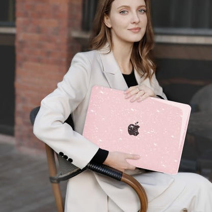 MOSISO Compatible with MacBook Air 13 inch Case M5 M4 M3 M2 2026-2022 | 4 in 1 Kit Bling Sparkly Hard Shell for MacBook Air 13.6 inch Case, Glitter Cover, A3449 A3240 A3113 A2681, Baby Pink - color: Baby Pink