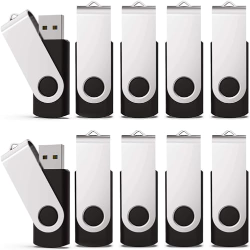 KEXIN 10 Pack 4GB Flash Drive Thumb Drive 4G USB Drive Memory Stick with LED Indicator, USB 2.0 Black - size: USB 2.0-4G, style: 10 Pack