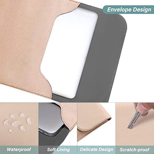 MOSISO Laptop Case 13.3 inch, 13-13.3 inch Laptop Sleeve Compatible with MacBook Neo 13 A18 Pro A3404 /Air 13/Pro 13/Pro 14 M5 M4 M3 M2 M1, Faux Suede Leather Case with Small Bag, Rose Gold - color: Rose Gold