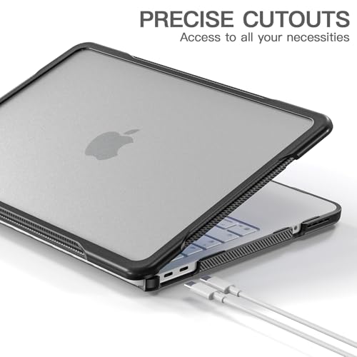Batianda Ultimate Rugged Case for MacBook Neo 13 Inch 2026, Translucent | Fits Model A3404, Shock-Absorbing TPU Bumper, Carbon Fiber Side Texture, Matte Rugged Shockproof Hybrid Protective Shell - color: Translucent
