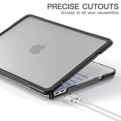 Batianda Ultimate Rugged Case for MacBook Neo 13 Inch 2026, Translucent | Fits Model A3404, Shock-Absorbing TPU Bumper, Carbon Fiber Side Texture, Matte Rugged Shockproof Hybrid Protective Shell - color: Translucent