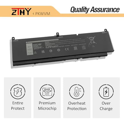 ZTHY PKWVM Laptop Battery for Dell Precision 7550 7560 7750 7760 Series | P44E P93F P44E001 P44E002 P93F001 P93F002 C903V 17C06 0CR72X 0447VR 068N03 453-BBCQ Battery Replacement 11.4V 6-Cell 95Wh - size: 11.22*3.43*0.39 inch PKWVM