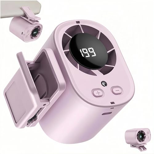 Car Clip On Fan,Portable Cooling Fan for Car with LED Display,360° Rotating Mini Fan,199 Speed Settings,USB Rechargeable 1500mAh Backseat Fan for Cars Without AC, Stroller,Office, Camping - color: Purple