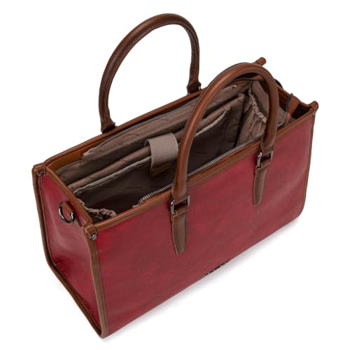 Montana West Laptop Tote Bag for Women 15.6 Inch Computer Bags Business Office Work Briefcase With Adjustable Shoulder Strap - color: Red
