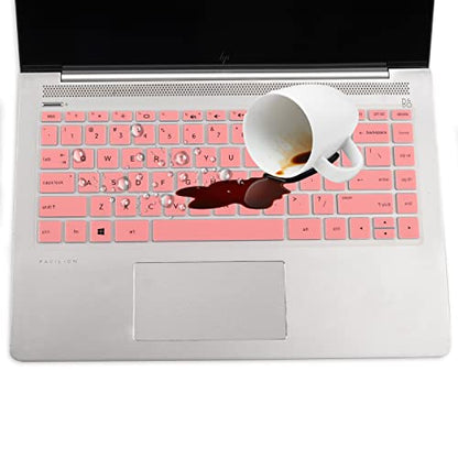 Keyboard Cover for HP Laptop 14-cf 14-fq 14-dq/dk 14-cf2121wm 14-cf2112wm 14-cf3036la 14-cf0006dx 14-cf2033wm 14-cf0013dx 14-cf2701ds 14-cf0014dx 14-fq1025nr fq0013dx fq0020nr 14-dk0002dx 14-dk0032dx - color: New-Pink
