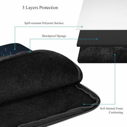 Laptop Sleeve Bag 15.4 15.6 Inch,Soccer Ball in Fire and Water Football Protective Polyester Computer Cases Laptop Cover Briefcase Bag Tablet Travel Cover - color: LPS-022