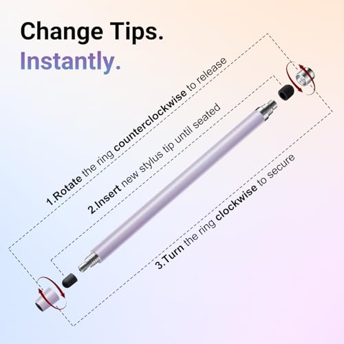12Pcs Stylus Pen for Touchscreen, 2-in-1 Stylus Pen for iPad | High Precision & Sensitivity, Aluminum Body, Suitable for iPad/iPhone/Android Smartphones and Tablets and All Touch Screens