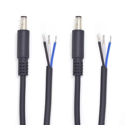 2Pack 1FT 4.5x3.0mm DC Bare Cord Power Pigtail Cable for Dell Laptop Repair | 4.5x3.0mm Small Pin Male, 3 Wire Open End Cable,0.3M Powe Adapter Cord for Dell Latitude XPS Inspiron Power Supply DIY Cable - size: 4.5x3.0mm Male