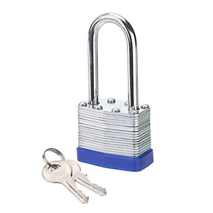 Lock, 1-9/16" (40mm) Laminated Keyed Padlocks, keyed Alike Locks, 2 inch Long Shackle Locks- Pack of 12 - color: Pack of 12 (Long)
