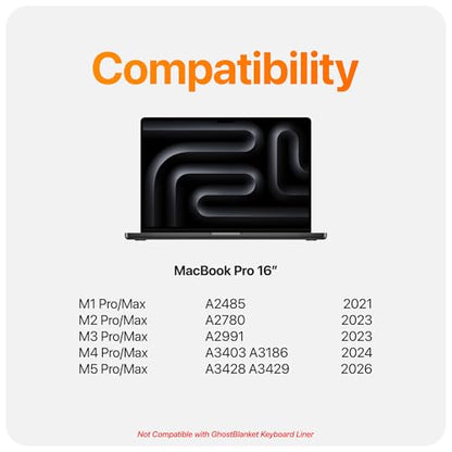 UPPERCASE GhostView Premium Detachable Ultra Thin 2-Way Privacy Screen Protector, Bubble-free Air-ttach Technology, Non-Magnetic, Compatible with 2021+ MacBook Pro 16", M5/M4/M3/M2/M1 Pro/Max - size: MacBook Pro 16" (2021+)