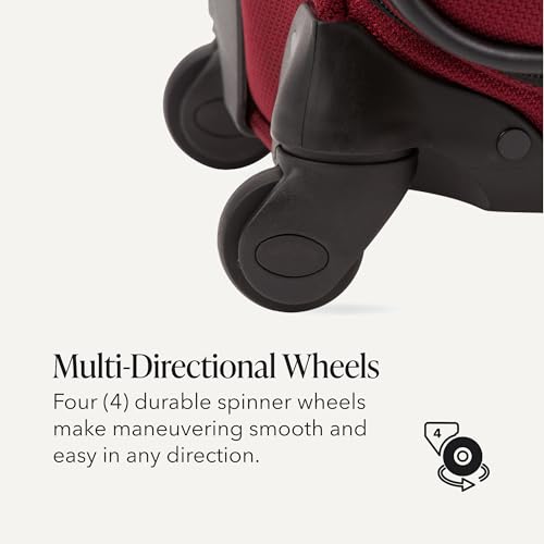 SWISSGEAR Sion Softside Expandable Spinner Luggage Durable Lightweight Travel Suitcase, Burgundy, Checked-Large - color: Burgundy, size: Checked-Large