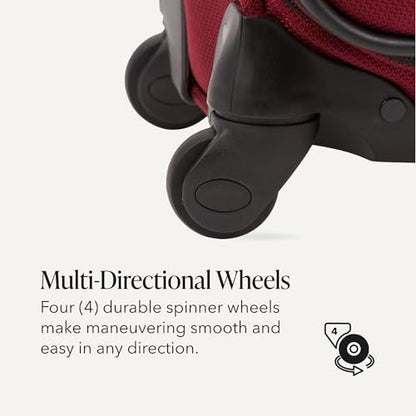 SWISSGEAR Sion Softside Expandable Spinner Luggage Durable Lightweight Travel Suitcase, Burgundy, Checked-Medium - color: Burgundy, size: Checked-Medium