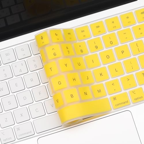 2 Pack Keyboard Cover for 2026 MacBook Neo 13" (Touch ID) & MacBook Pro 14"/16" M5-M1 Pro/Max, M5-M2 & MacBook Air 13"/15" M5-M1, Keyboard Protective Skin US Layout-Yellow - color: yellow+TPU