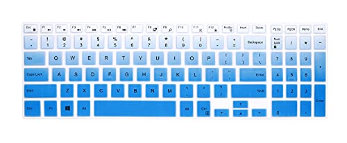 Silicone Keyboard Cover Skin for Dell Inspiron 15 3000 5000 Series/17 3000 Series/17 7786 /G3 15 17 Series/G5 15 Series/G7 15 17 Series-Gradual Mint Blue - color: Gradual Mint Blue