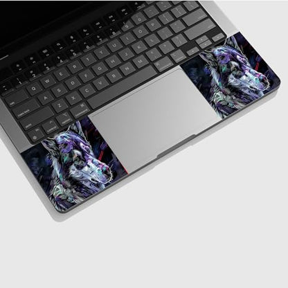 Universal Laptop Skin Sticker with 2 Wrist Pad Skins, Waterproof Scratch Resistant Vinyl Laptop Cover Decal, Cut to Fit for 11–15.6 Inch MacBook HP Dell Lenovo, Art Wolf - color: Art Wolf