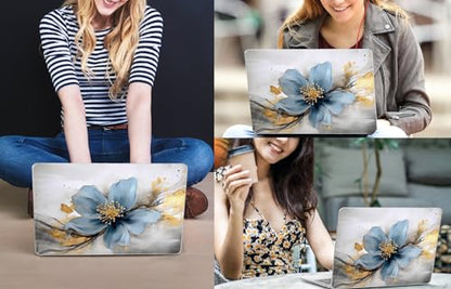 CISSOOK Compatible with MacBook Air 13.6 inch Case M2 M3 M4 M5 | A3449 A3240 A3113 A2681, 5in1 Set Hard Shell Case Keyboard Cover for MacBook Air 13.6 inch 2022 - 2026, Retro Golden Floral - color: Air13.6inch-Retro Golden Floral